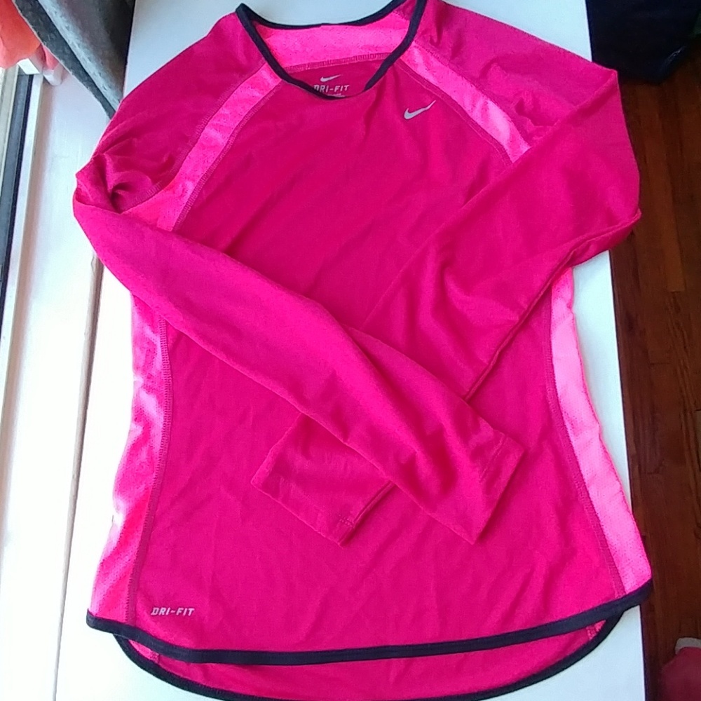 Nike 2 tone color block mesh dri-fit long sleeve